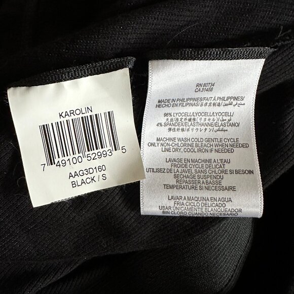 BCBG Maxazria Long Knit Black Maxi Skirt Womens Size S Elastic Waist Lightweight - Picture 6 of 6